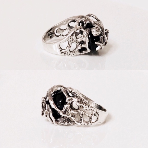 Sterling Nude Figures Brutalist Organic Art Ring - Picture 3 of 8